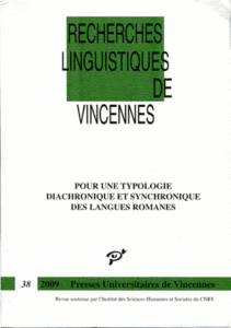 Pour une typologie diachronique et synchronique des langues romanes