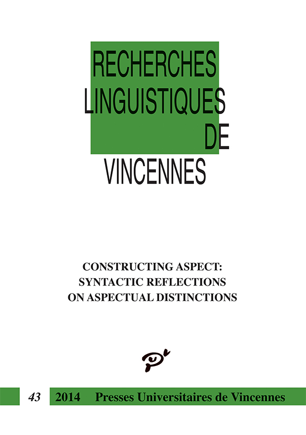 Constructing Aspect: Syntactic Reflections on Aspectual Distinctions