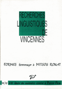 Formes. Hommage à Mitsou Ronat