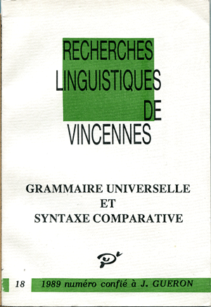 Grammaire universelle et syntaxe comparative