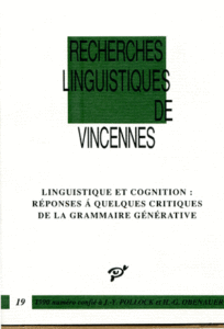 Linguistique et cognition : réponses à quelques critiques de la grammaire générative