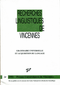 Grammaire universelle et acquisition du langage